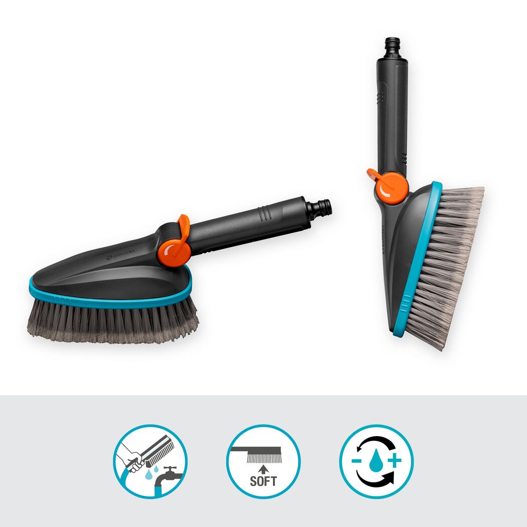 Waschbürste 'Cleansystem M soft' mit Schlauchanschluss