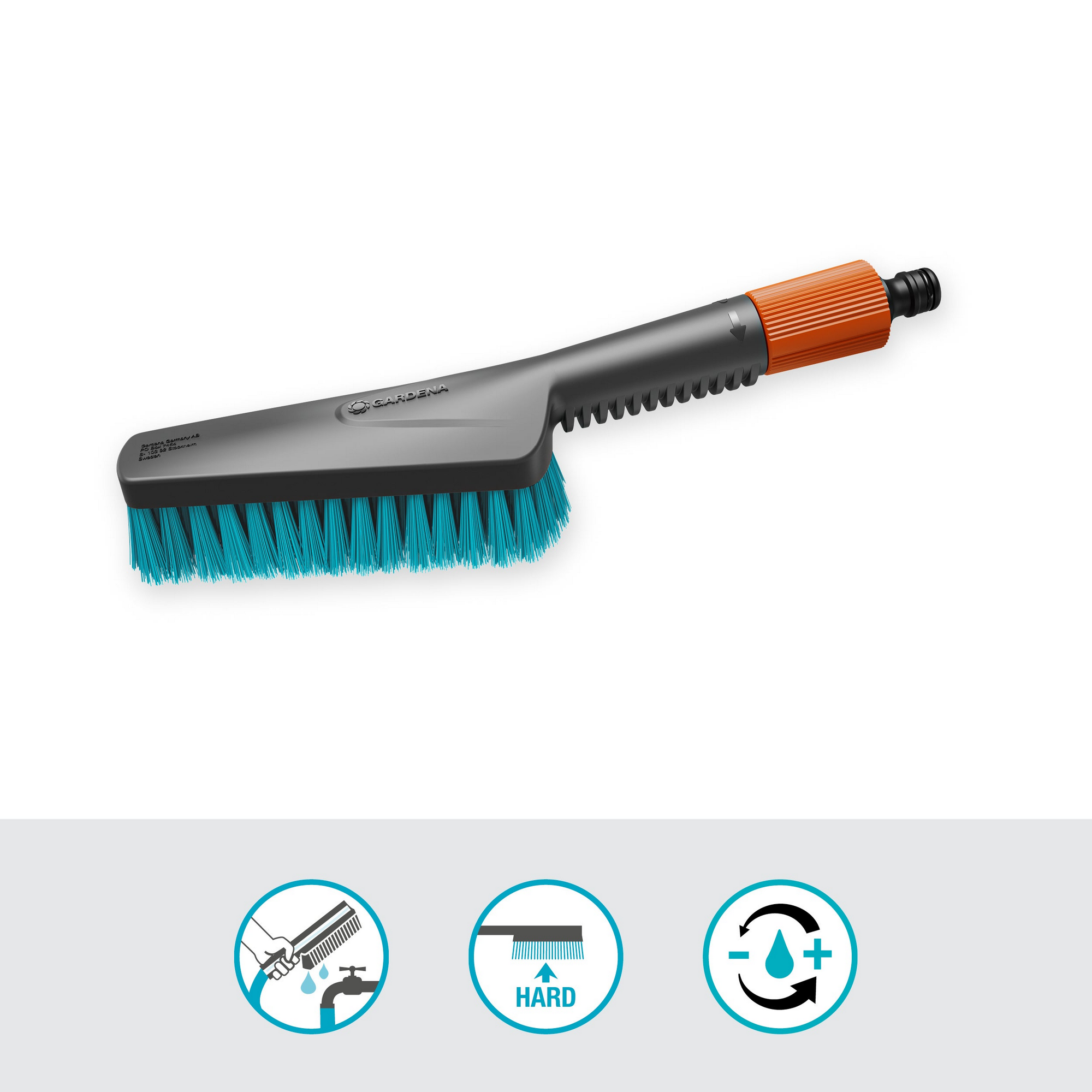 Handbürste 'Cleansystem S hard' mit Schlauchanschluss 29,9 x 8,5 x 6,5 cm