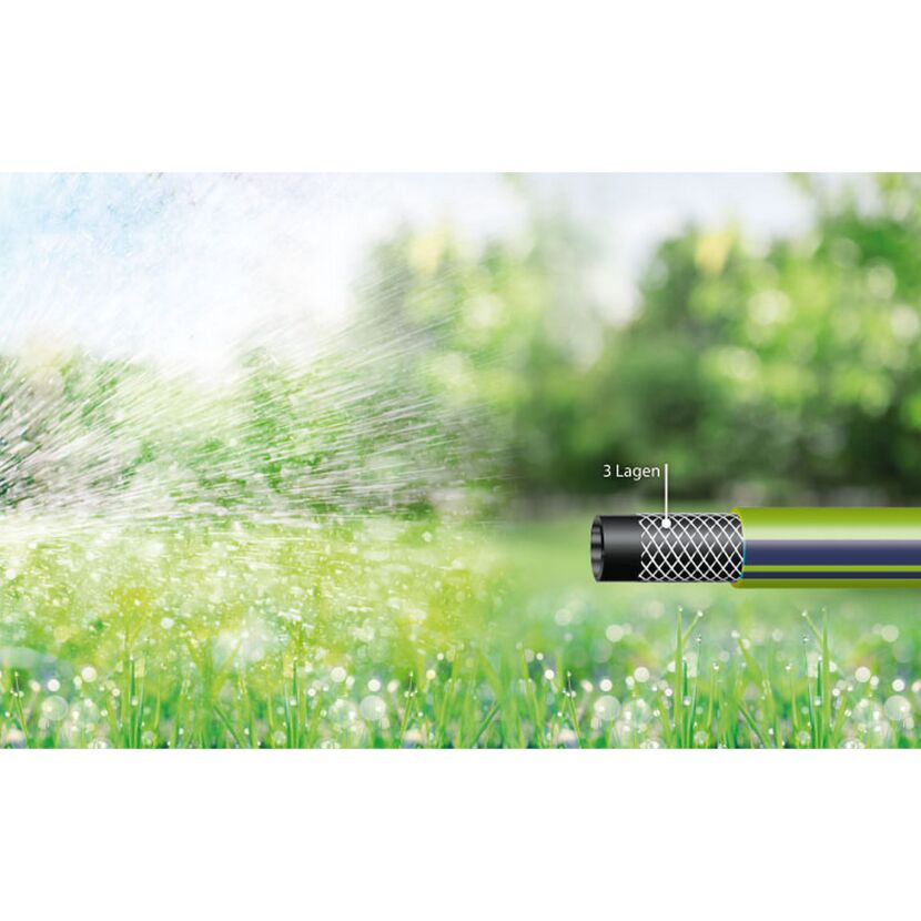 Gartenschlauch mit Wasserstrahl