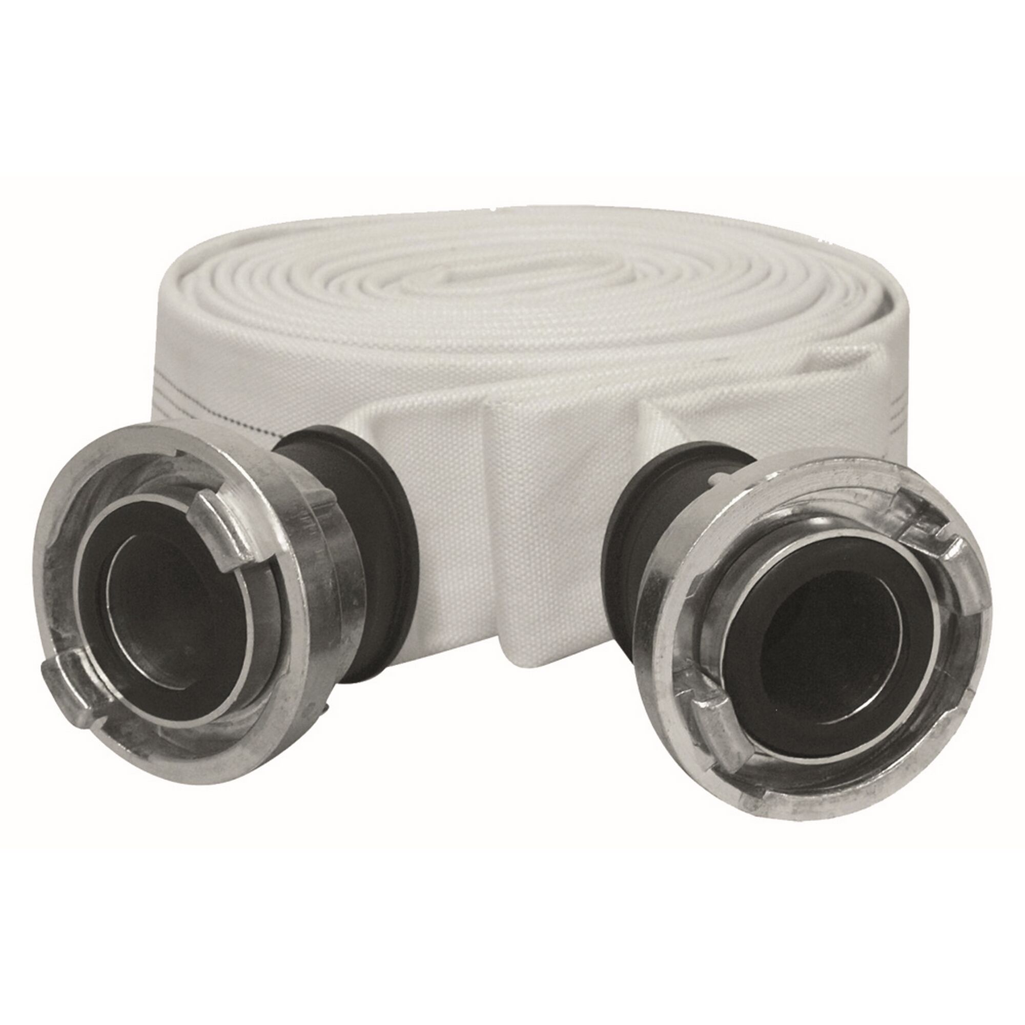 Weißer Druckschlauch aufgerollt