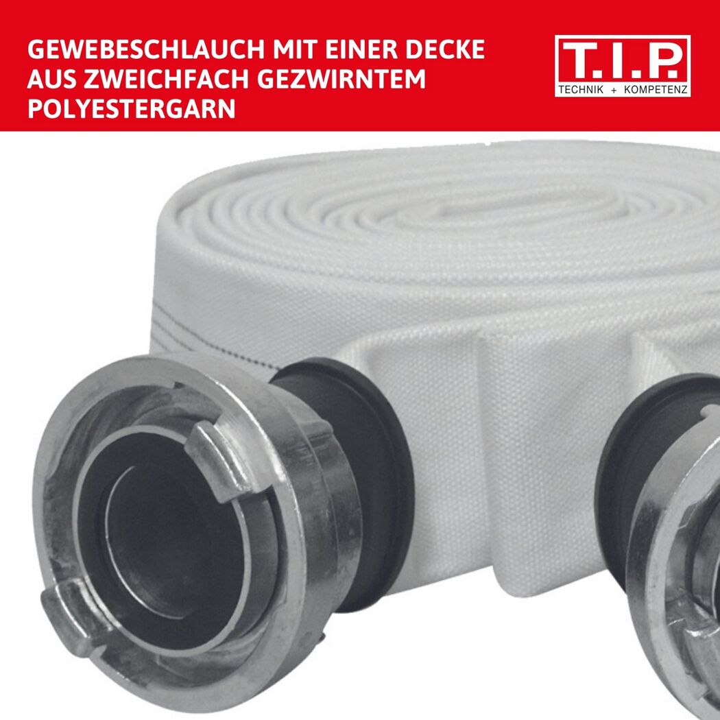 Weißer Gewebeschlauch mit Anschlüssen