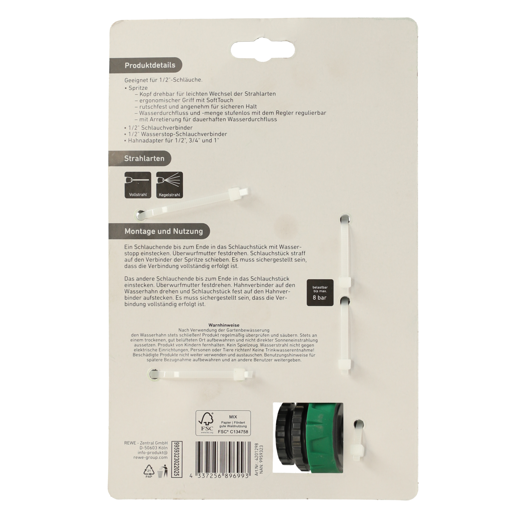 Gartenspritzen-Set 4-teilig 1/2" 13 mm