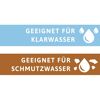 Geeignet für Klar- und Schmutzwasser