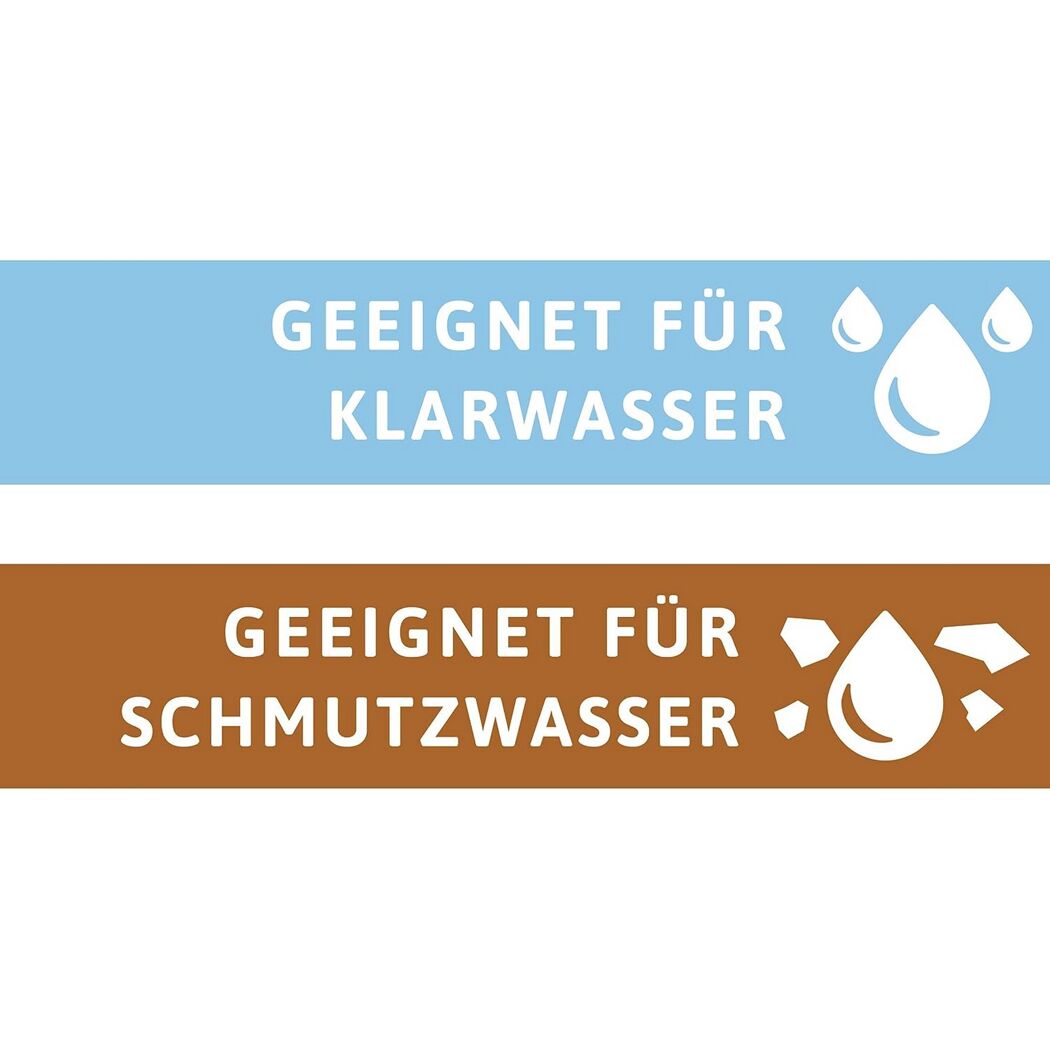 Geeignet für Klar- und Schmutzwasser