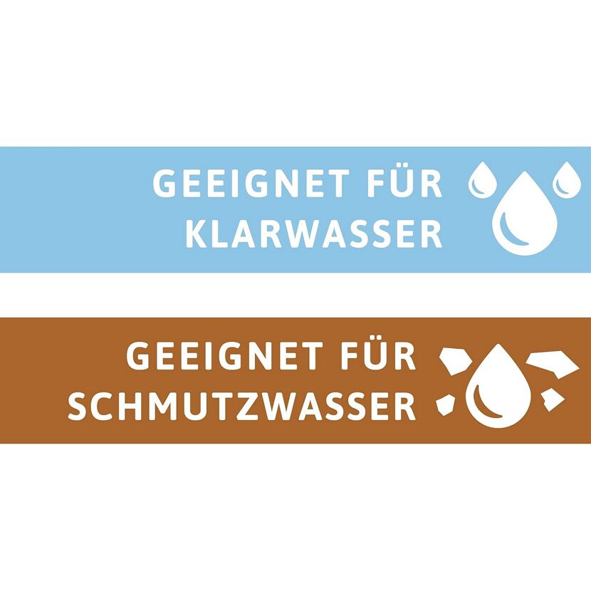 Geeignet für Klar- und Schmutzwasser