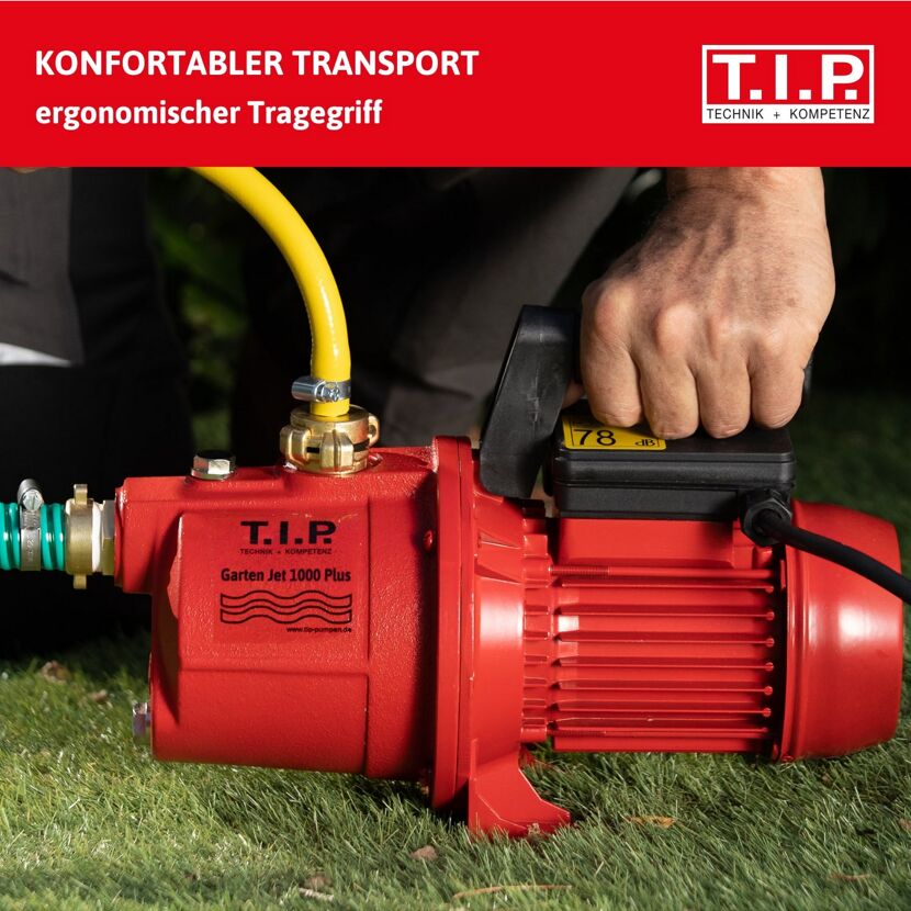 Rote Gartenpumpe T.I.P. Garten Jet 1000 Plus
