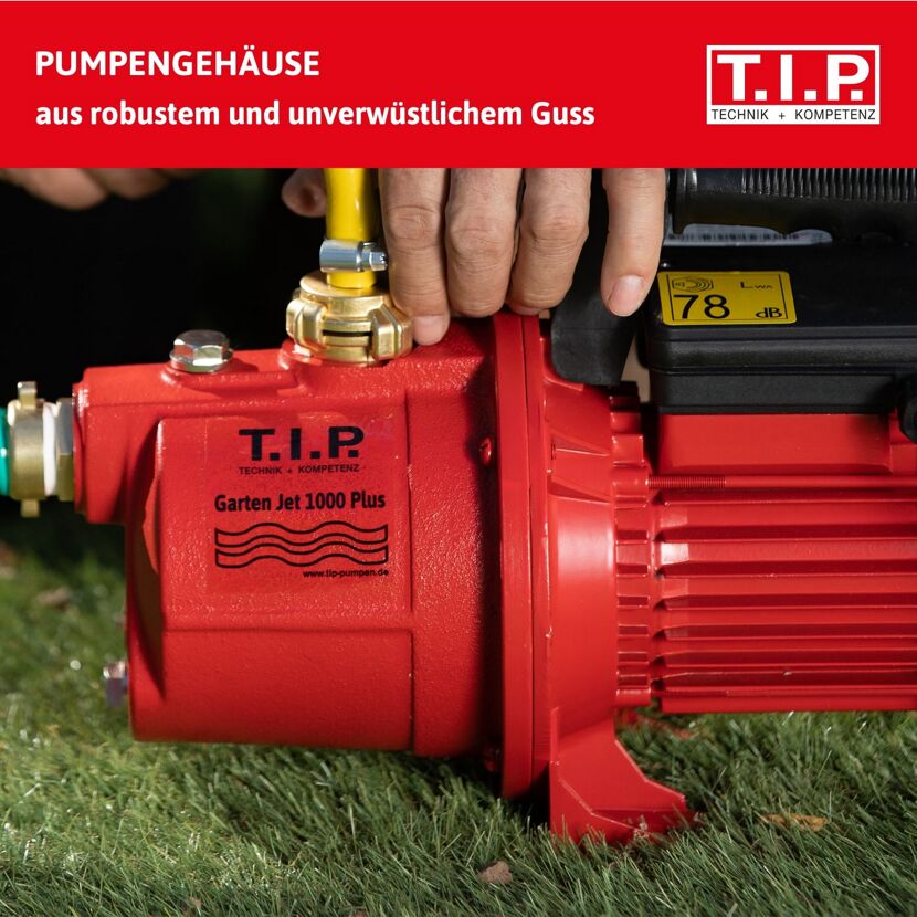 Rote Gartenpumpe T.I.P. Garten Jet 1000 Plus