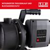 Schwarze Gartenpumpe mit Tragegriff