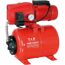Rotes Hauswasserwerk mit Druckanzeige