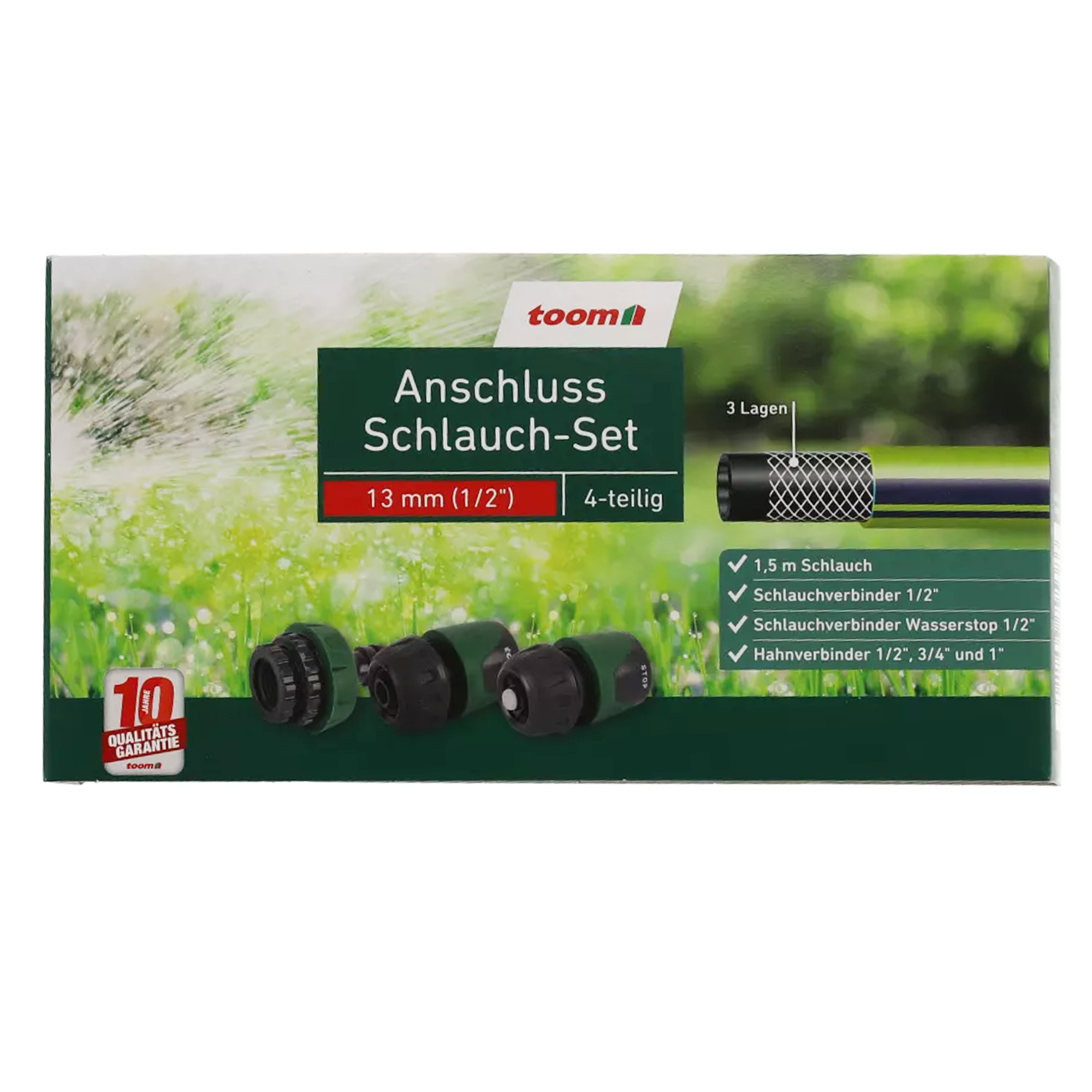 Anschluss-Schlauch-Set phthalatfrei Ø 13 mm (1/2"), 1,5 m, 3-teilig
