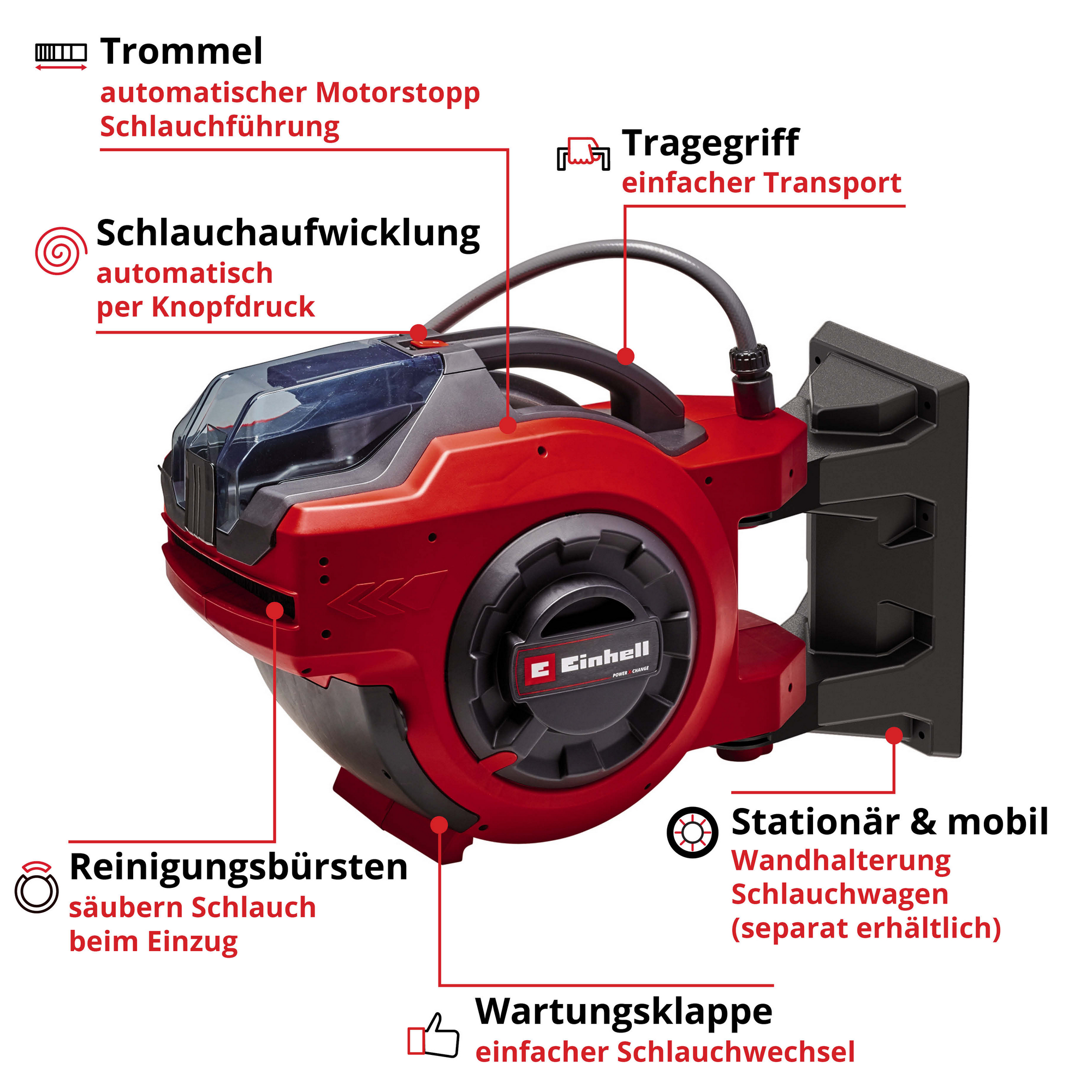 Akku-Schlauchtrommel 'GE-HR 18/30 WH Li-Solo' ohne Akku, Ladegerät und Gartenschlauch + product picture