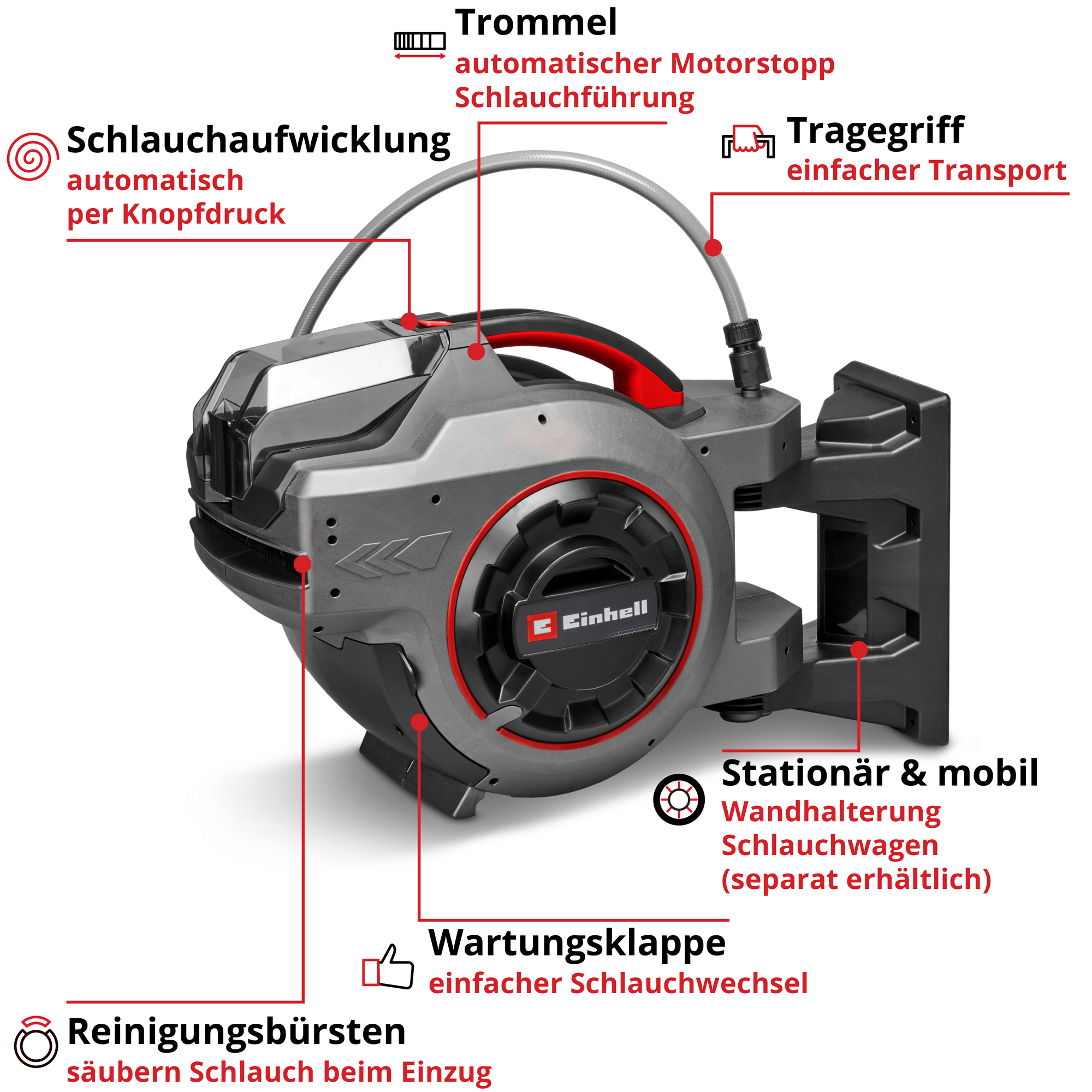 Akku-Schlauchtrommel 'GE-HR 18/30-1 WH Li-Solo' ohne Akku, Ladegerät und Gartenschlauch + product picture