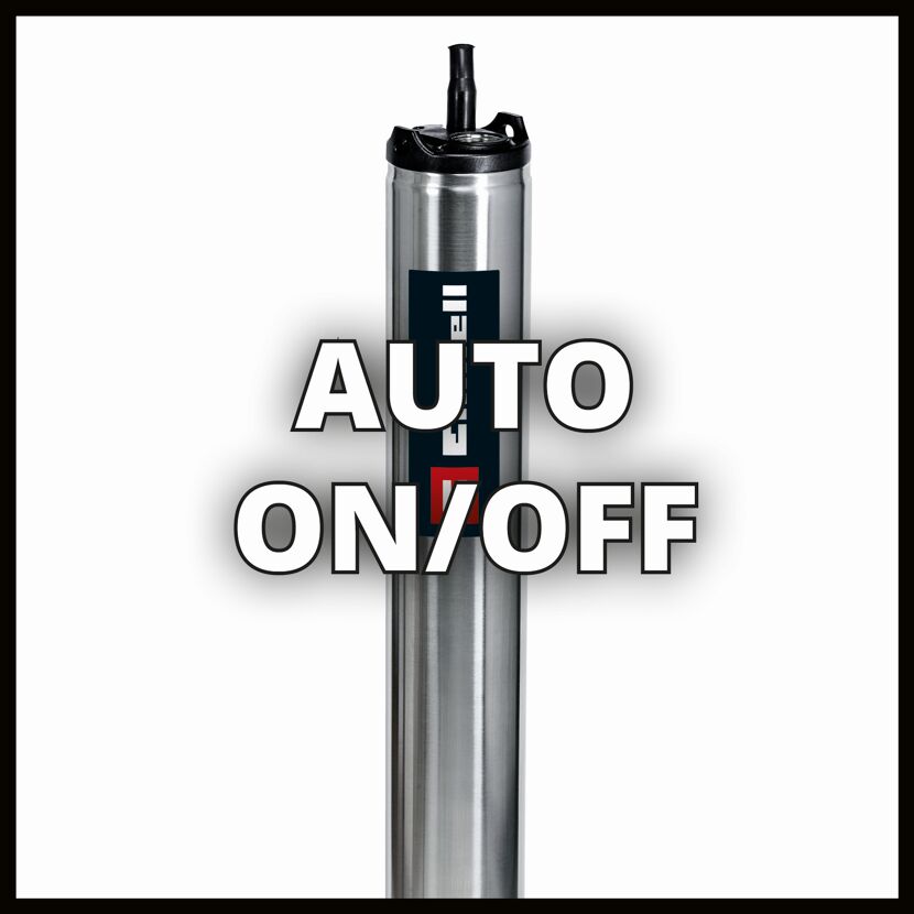 Tiefbrunnenpumpe mit Aufschrift "Auto On/Off"