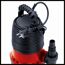 Rote Schmutzwasserpumpe mit Tragegriff