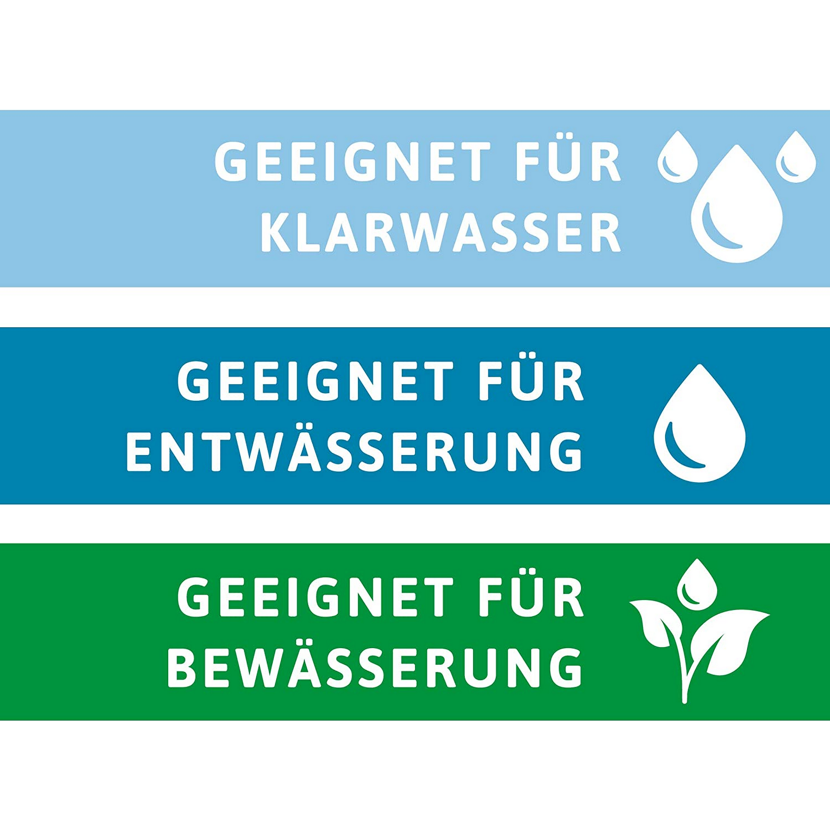 Geeignet für Klarwasser, Entwässerung und Bewässerung