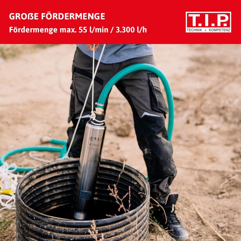 Tiefbrunnenpumpe 'AJ 4 Plus 55/50' 3300 l/h 800 W
