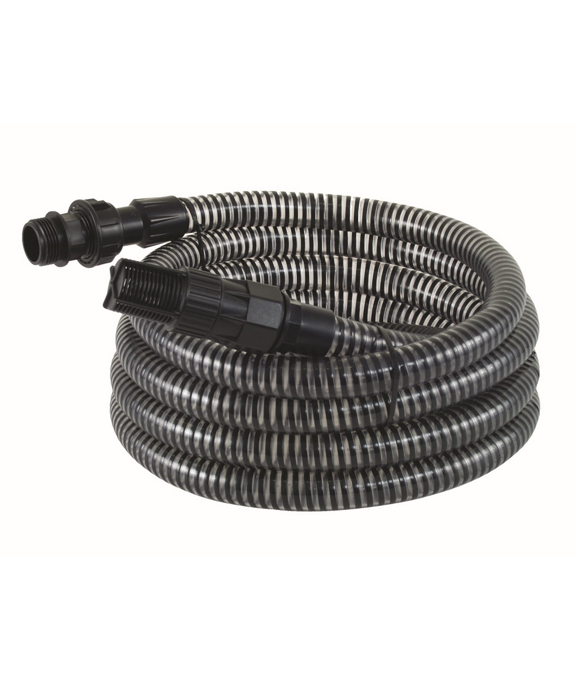 Schwarzer Ansaugschlauch mit Anschlussstücken