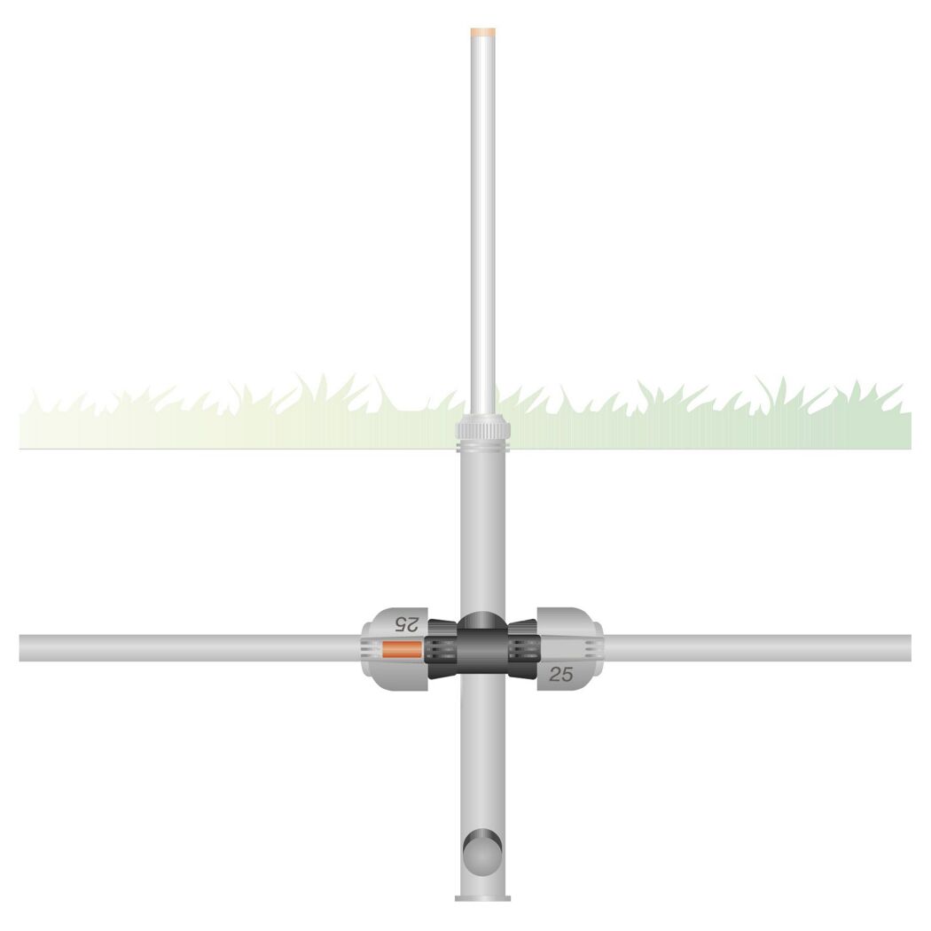 Versenkregner S80/300 mit 3/4"-Gewinde im Querschnitt