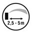 Sprühweite 2,5 bis 5 Meter