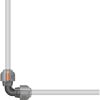 Graues L-Stück für Sprinkleranlage, 25 mm