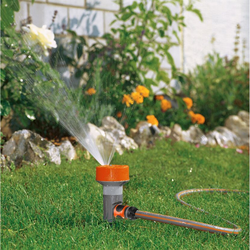 4-Flächenregner 'Classic Twist-Aktion' grau/orange 64-100 m²