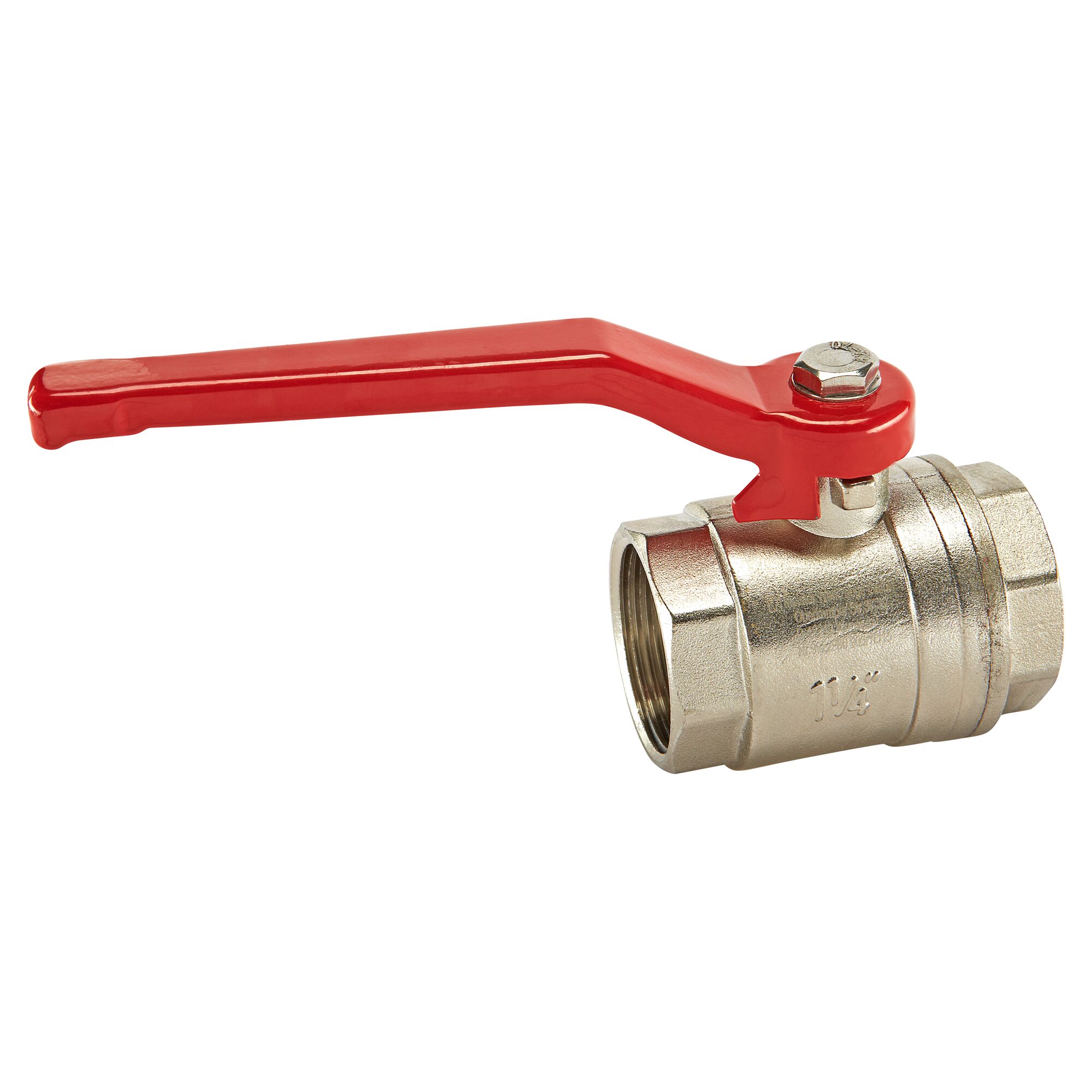 Kugelhahn mit rotem Hebelgriff