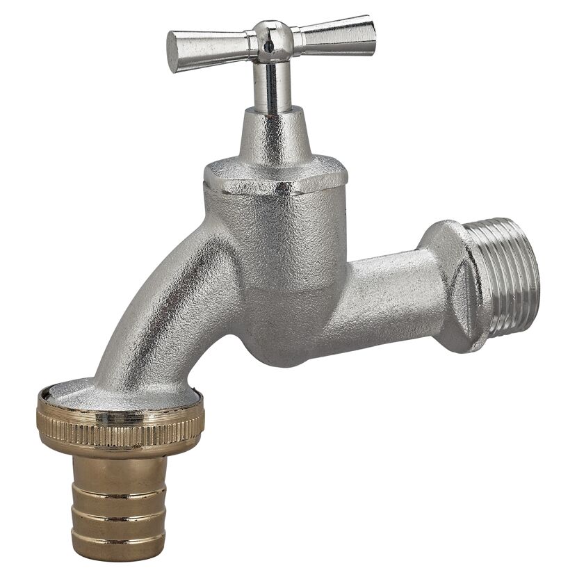 Wasserhahn ¾"AG verchromt matt