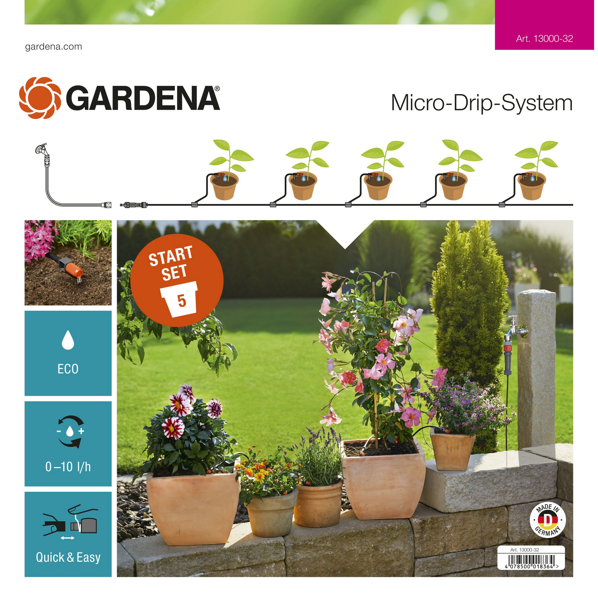 Bewässerungs-Start-Set S 'Micro-Drip-System' für Pflanztöpfe + product picture