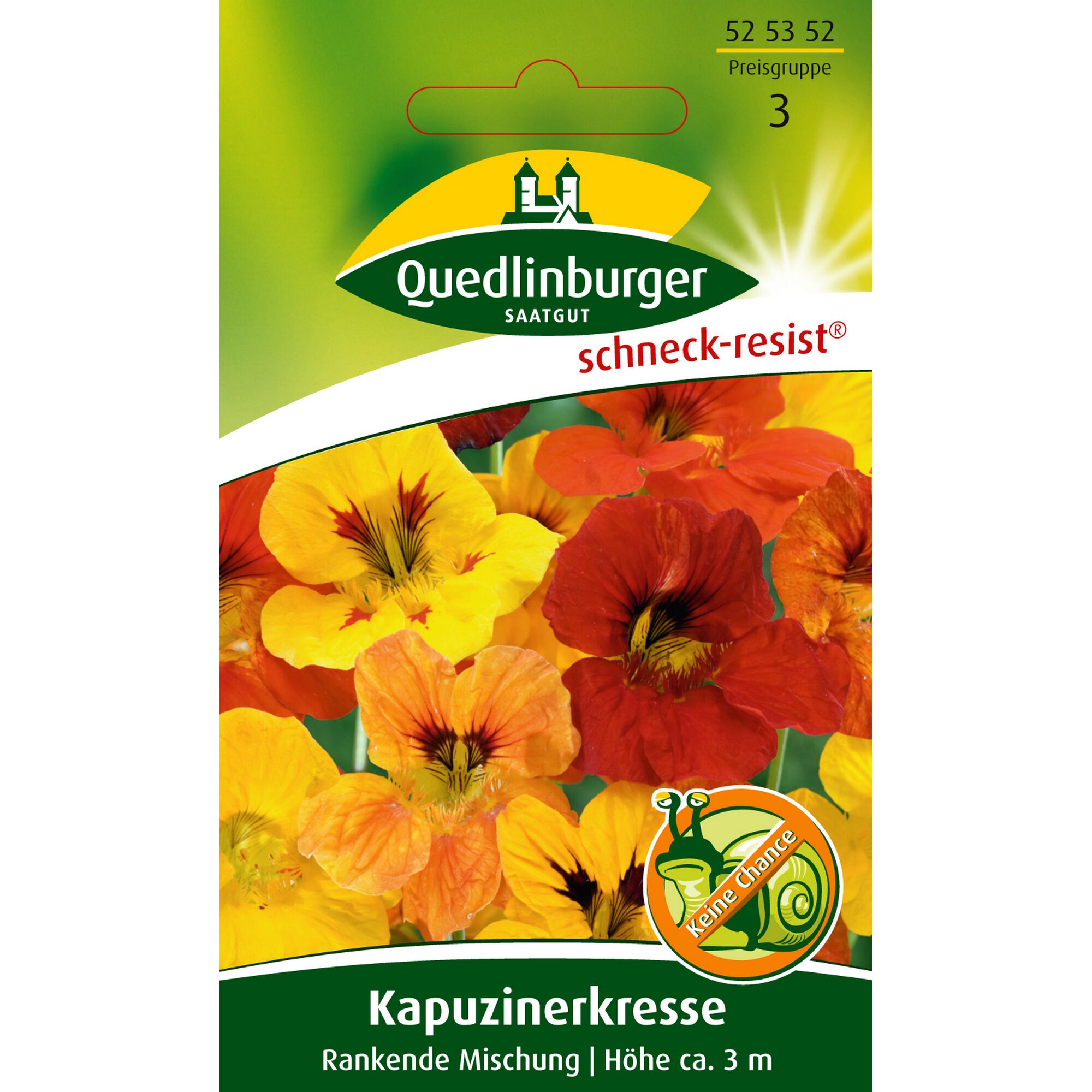 Kapuzinerkresse, rankende Mischung, Höhe ca. 3 m, resistent gegen Schnecken