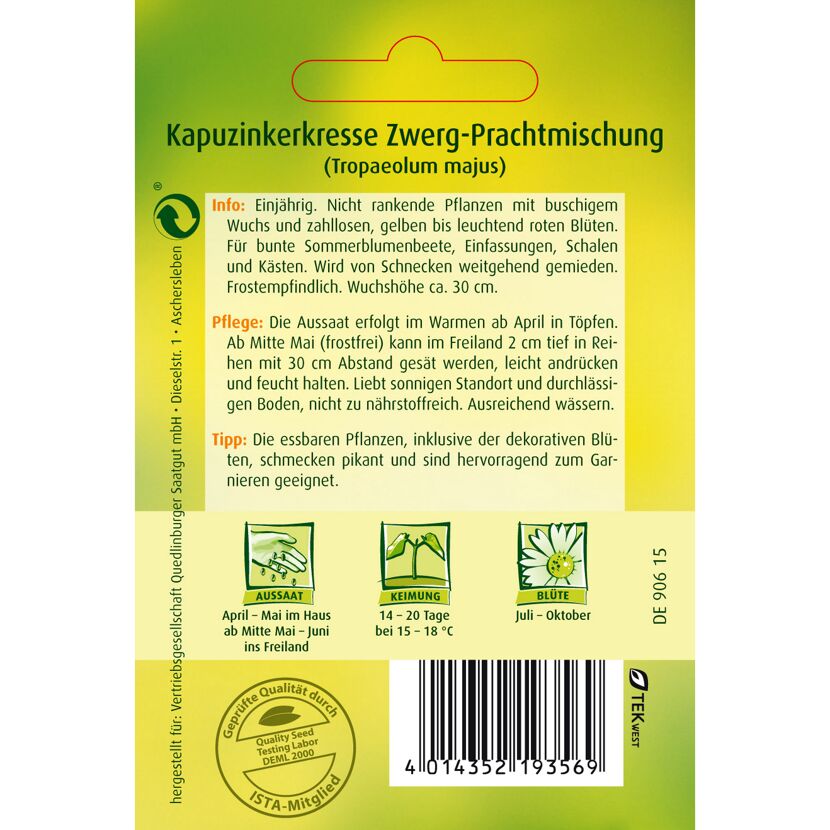 Tüte Kapuzinerkresse Zwerg-Prachtmischung