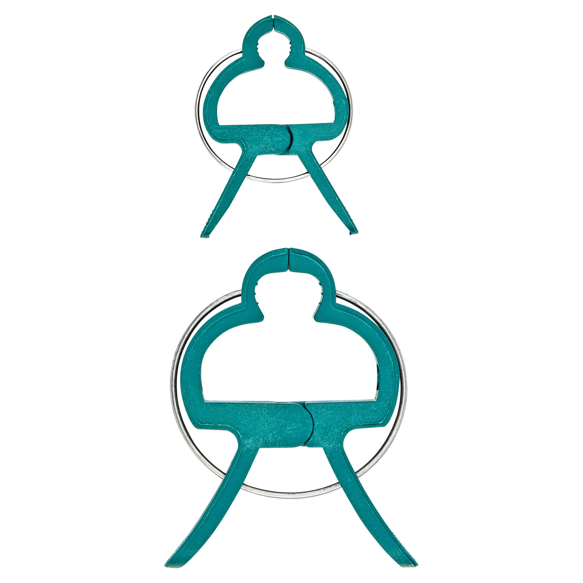 Zwei grüne Pflanzenclips mit Metallring