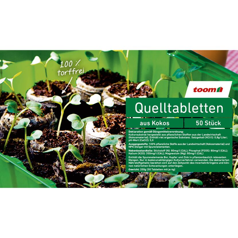 Torffreie Kokos Quelltabletten mit Keimlingen