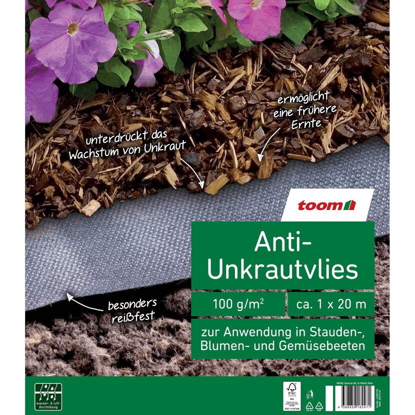 toom Anti-Unkrautvlies mit Rindenmulch