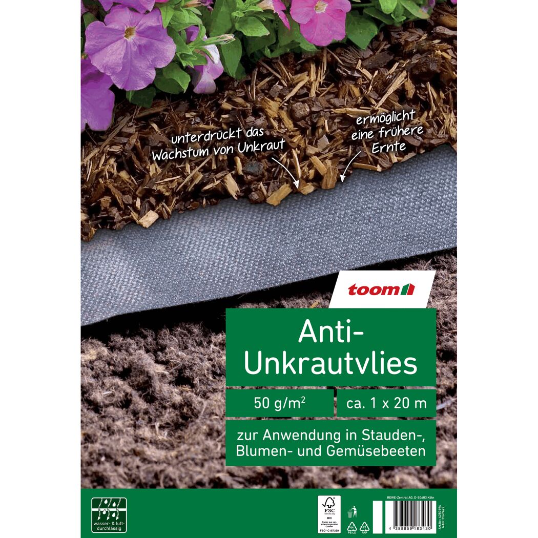 toom Anti-Unkrautvlies mit Rindenmulch