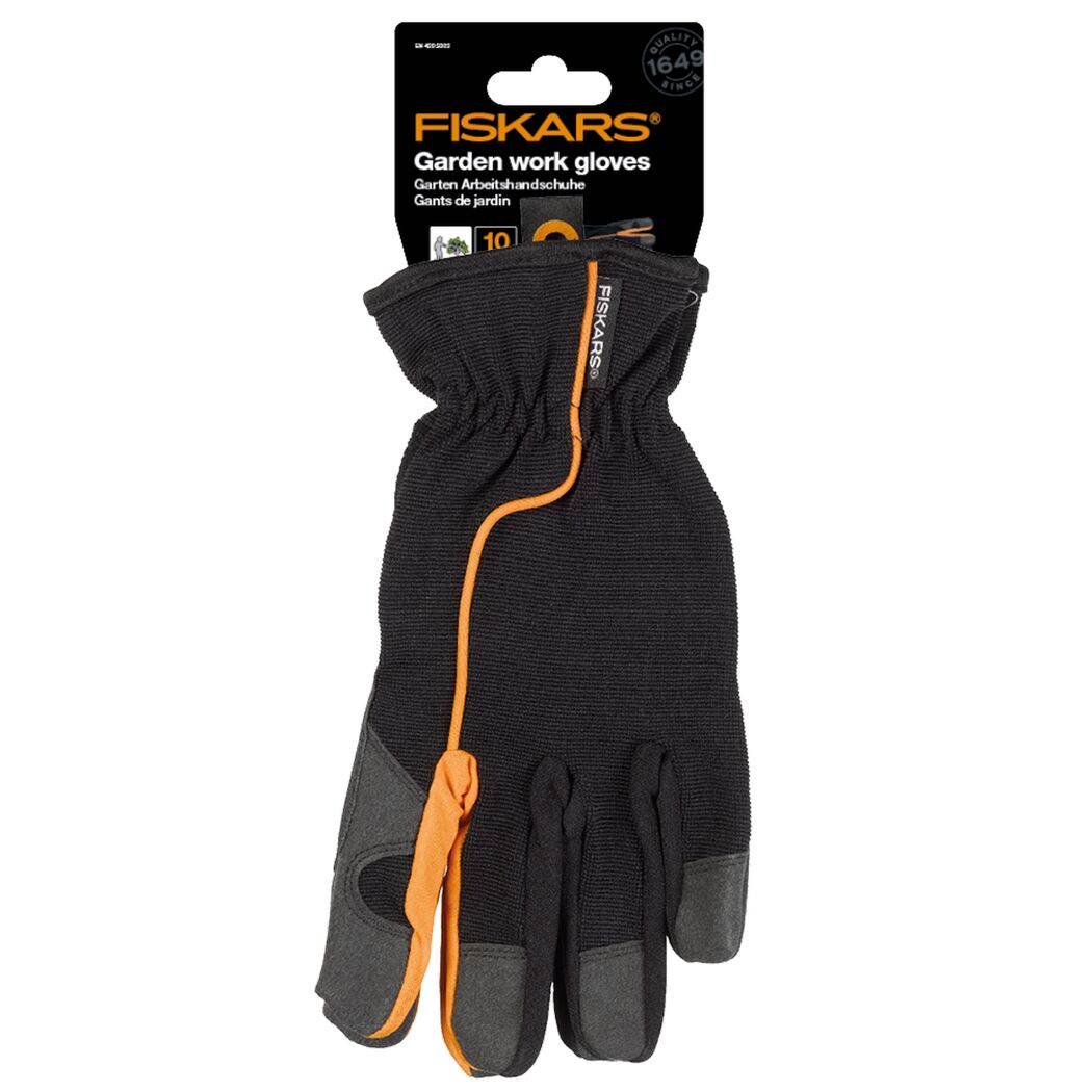 Garten-Arbeitshandschuhe Schwarz/Orange, Gr. 10