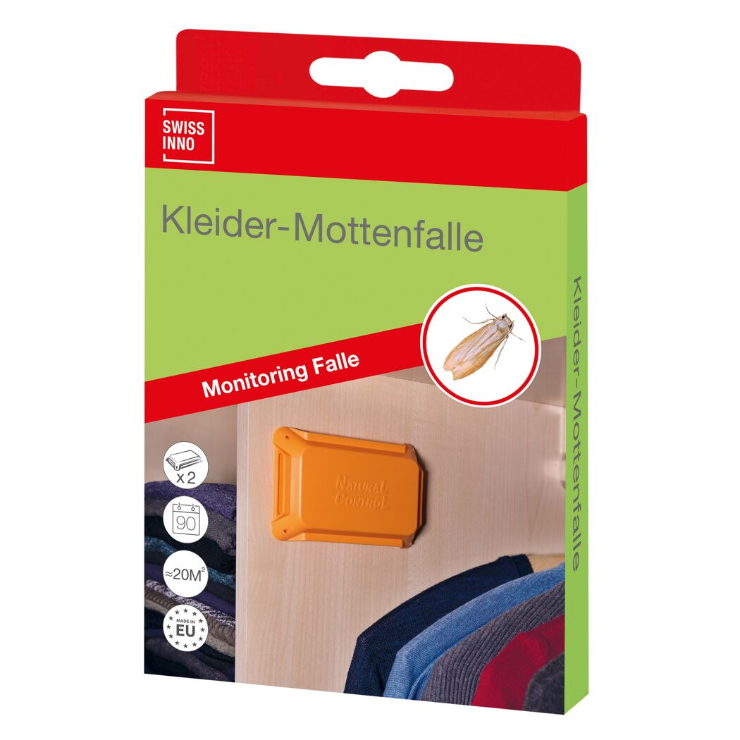 Kleider-Mottenfalle in einem Kleiderschrank
