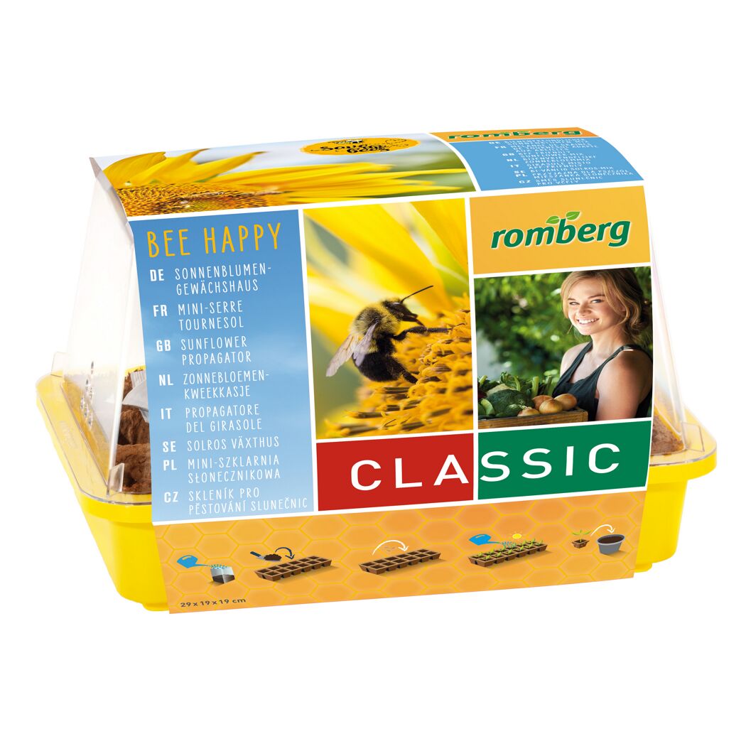 Gelbes Zimmergewächshaus Bee Happy von Romberg