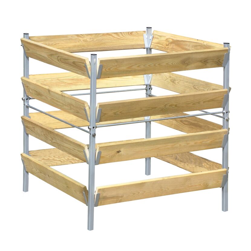Komposter aus Holz und Metall