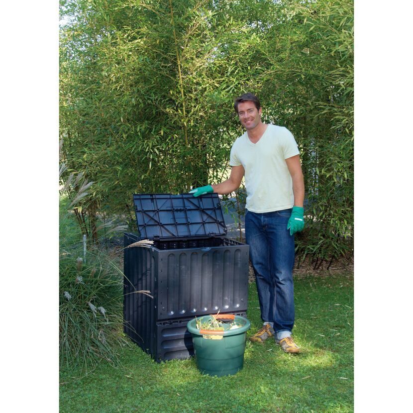 Komposter 'Eco-King' schwarz 400 Liter 70 x 70 x 83 cm