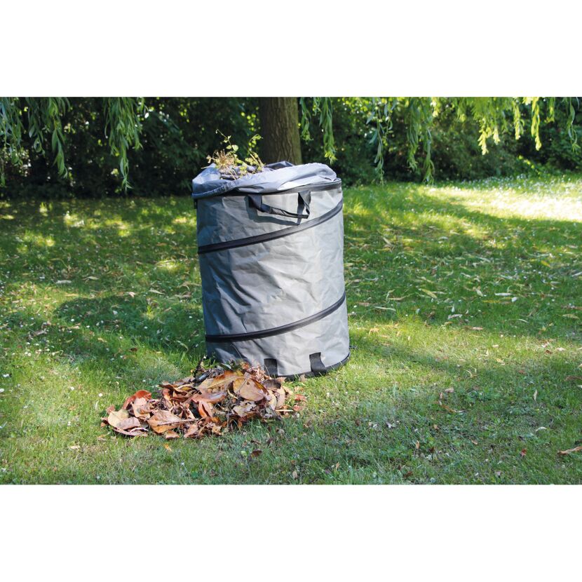 Pop-up Gartenabfall-Sack mit Bodenplatte anthrazit 150 l