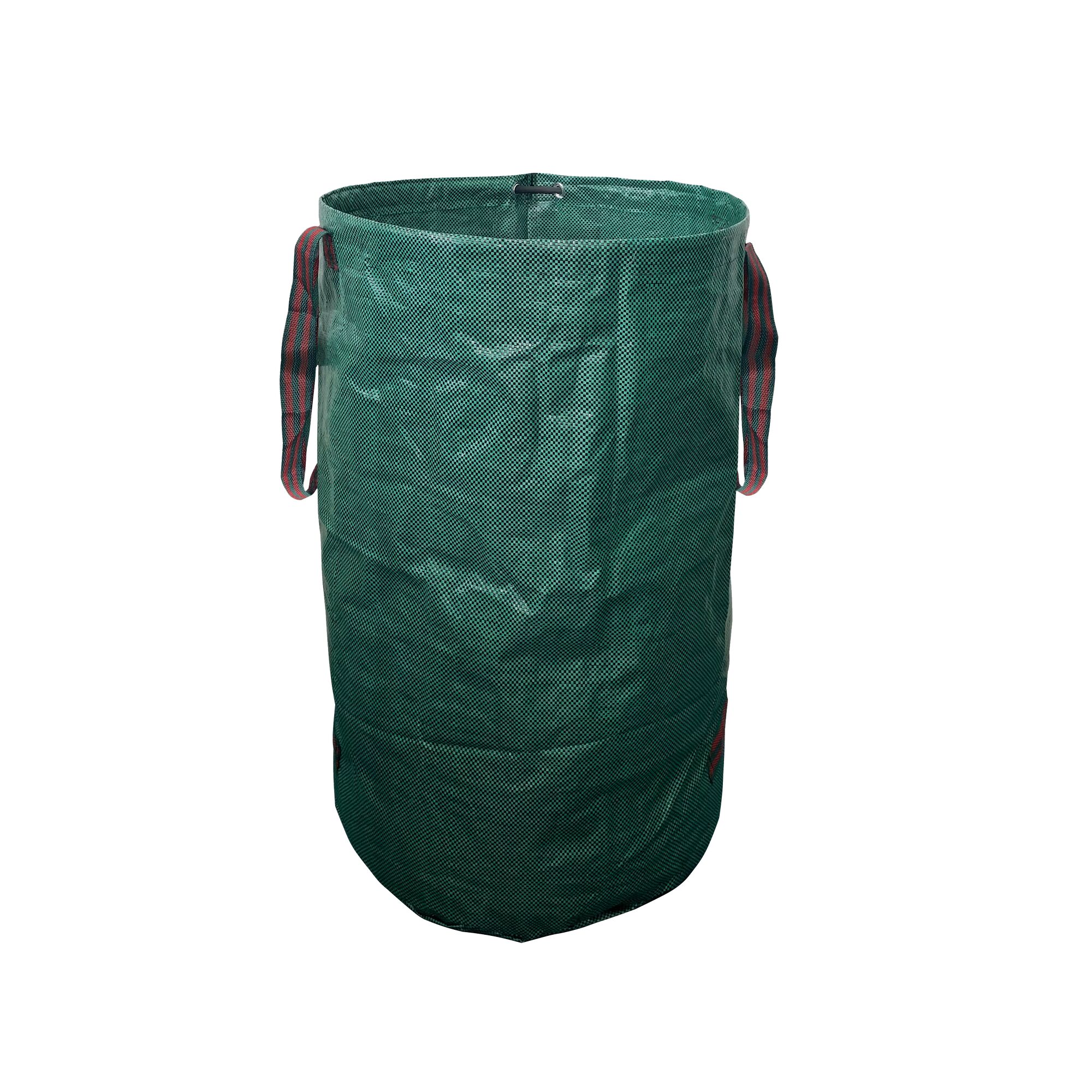 Grüner Gartenabfallsack mit roten Tragegriffen