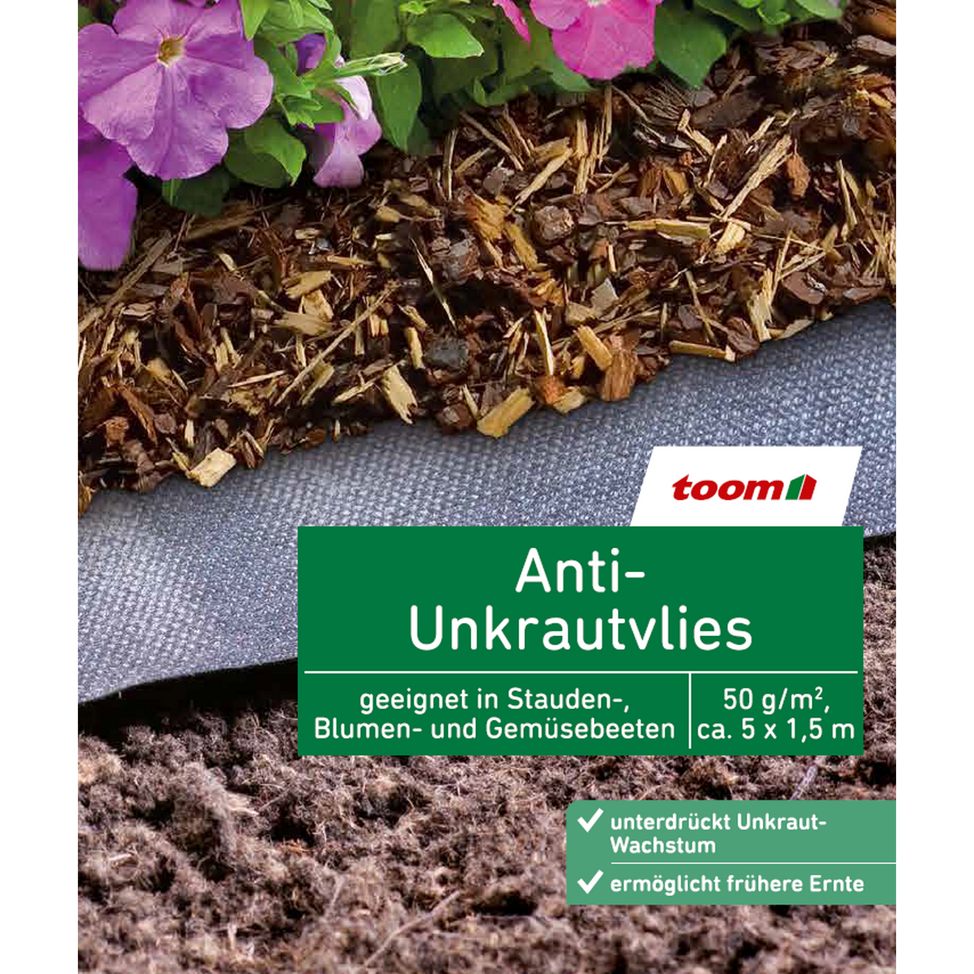 Anti-Unkrautvlies 50 g/m² 500 x 150 cm