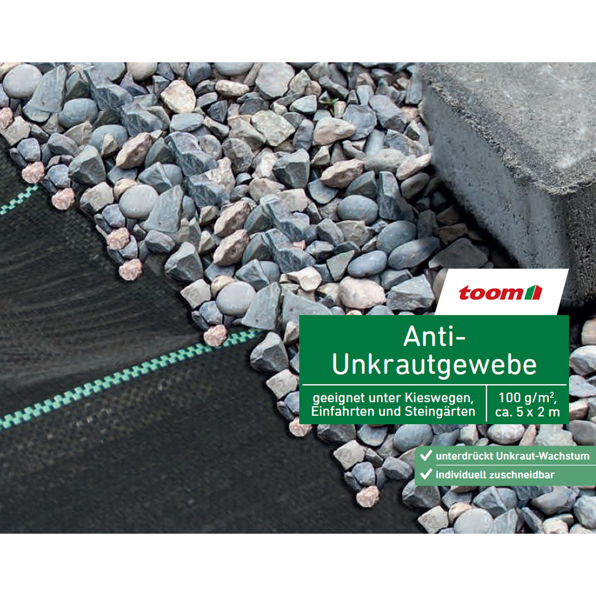 Anti-Unkrautgewebe schwarz 100 g/m² 200 x 500 cm