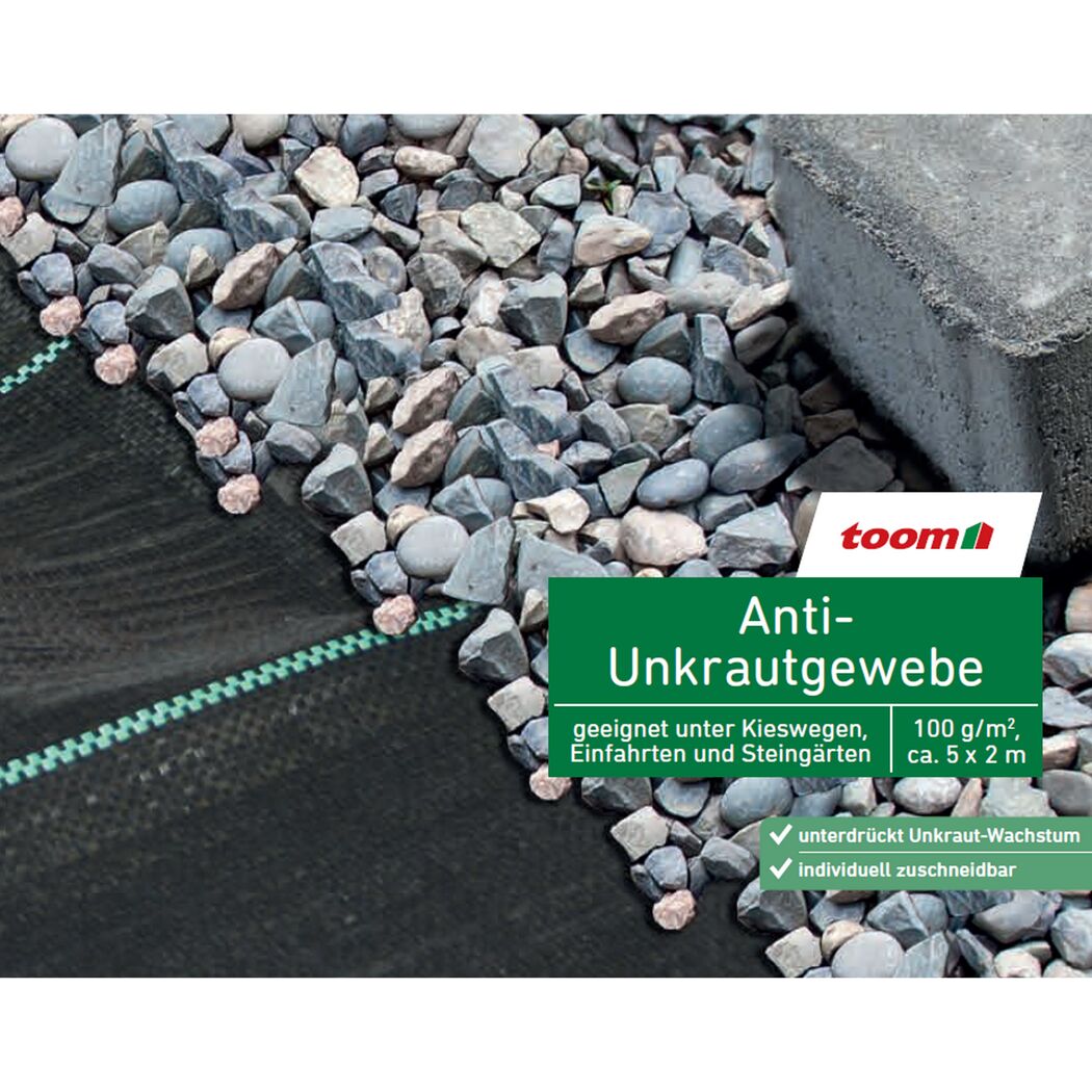Anti-Unkrautgewebe schwarz 100 g/m² 200 x 500 cm