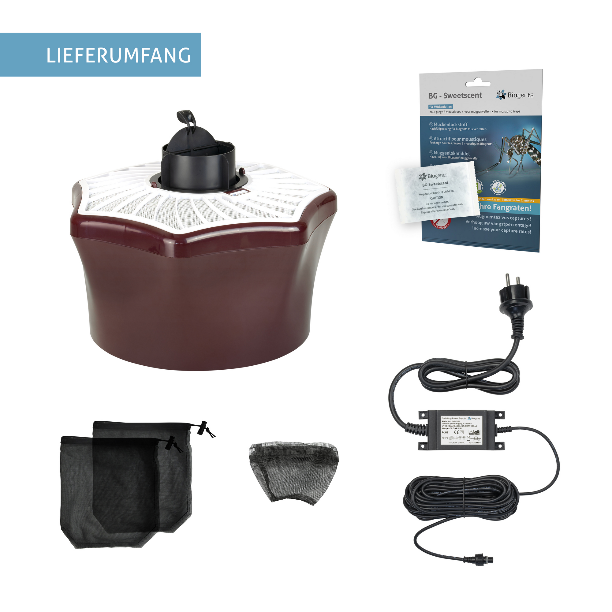 Mückenfalle 'BG-Mosquitaire' braun effektiv gegen Tigermücken Ø 40 cm