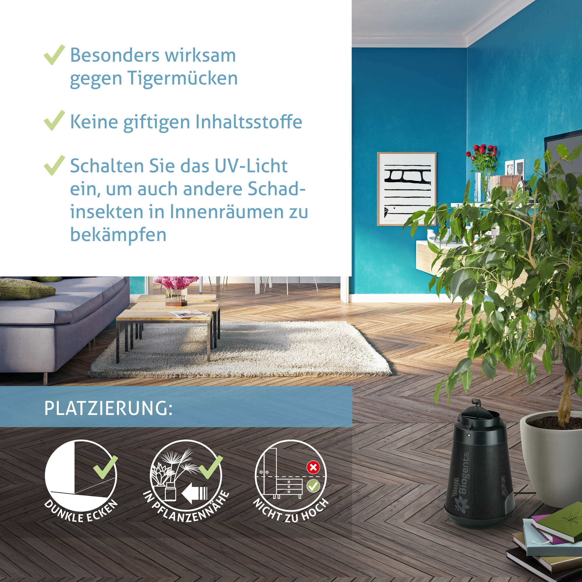 Indoor Mückenfalle 'BG-Home' schwarz Ø 19,5 cm