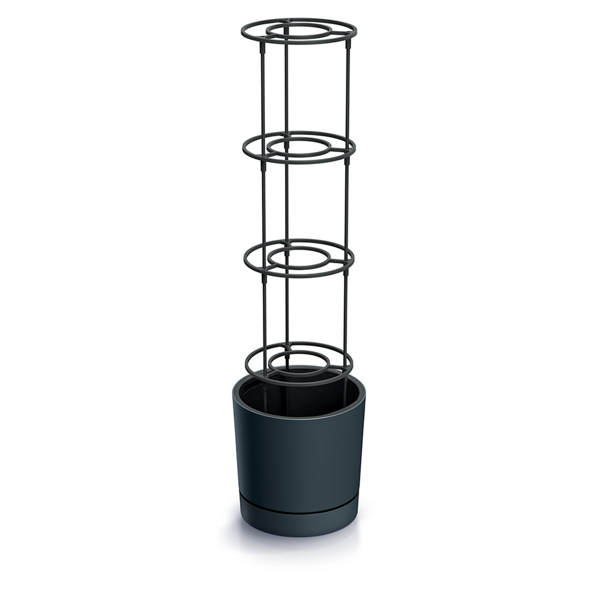 Tomatentopf grau Ø 30 cm mit Rankhilfe