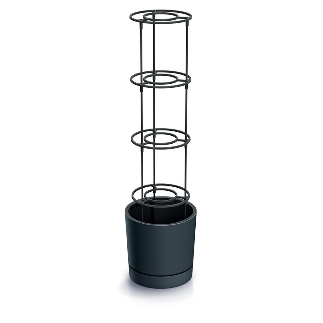 Tomatentopf grau Ø 30 cm mit Rankhilfe