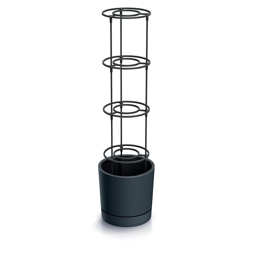 Tomatentopf grau Ø 30 cm mit Rankhilfe