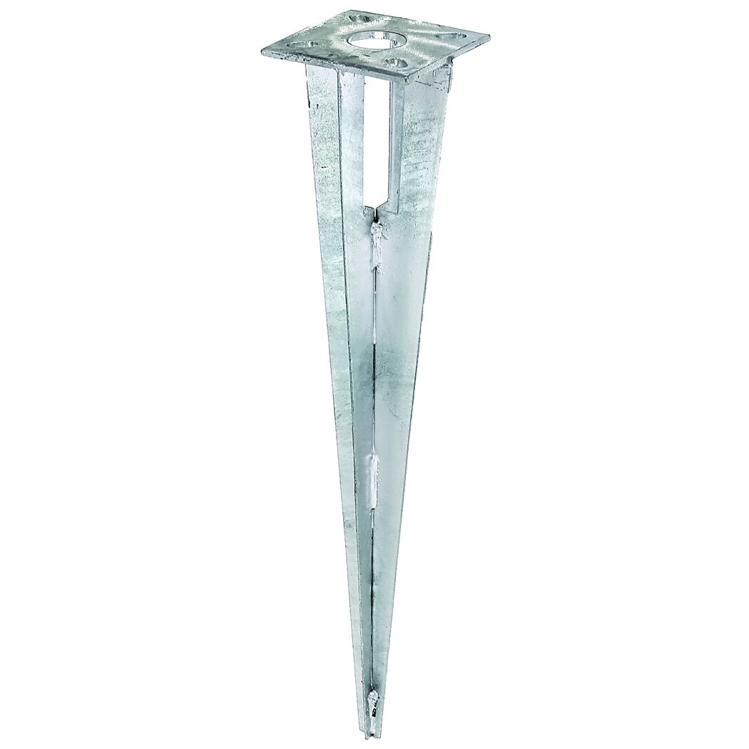 Einschlagbodenhülse für Zaunpfähle aus Metallrohren silber Ø 3,4 x 50 cm